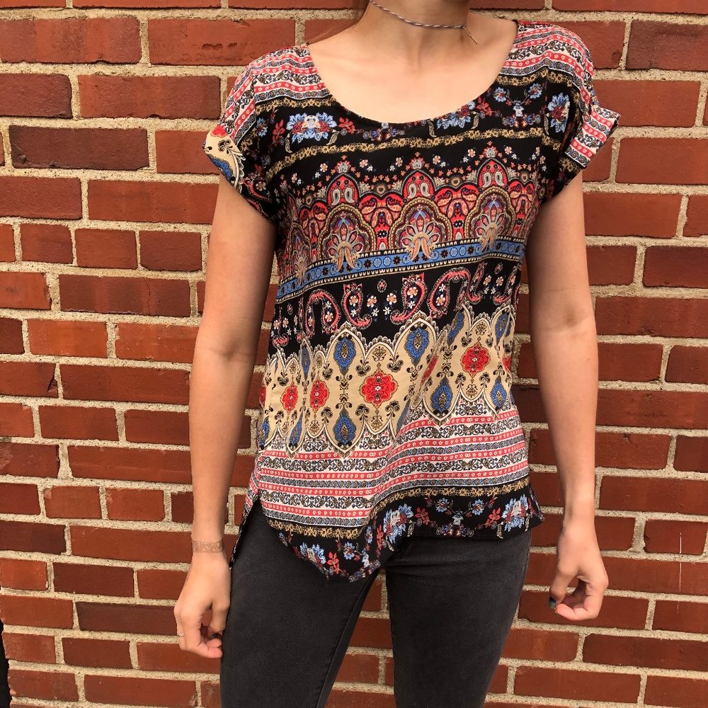 Patterned Blouse by Pink Rose